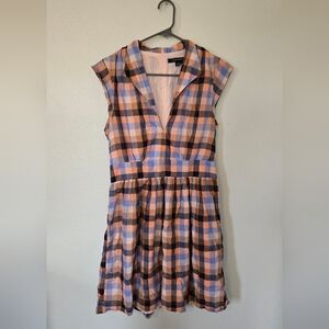 French Connection Gingham/Plaid Cotton Summer Dress Size 8